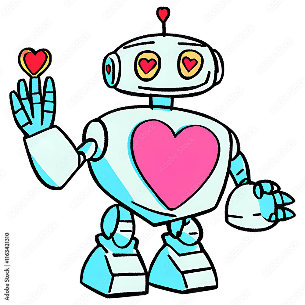 Robot in Love. valentine. A cute robot holding a glowing heart or offering digital roses, blending technology with romance. 419 png. Robot in Love. valentine. A cute robot holding a glowing heart or offering digital roses, blending technology with romance. 419 png.