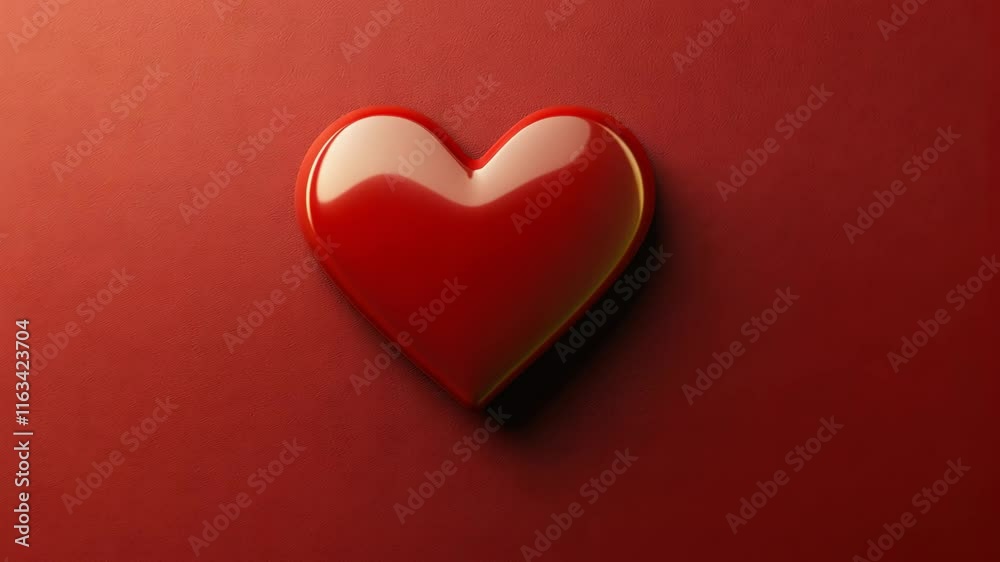 Shiny red heart against a smooth dark red background highlighting love and affection Shiny red heart against a smooth dark red background highlighting love and affection