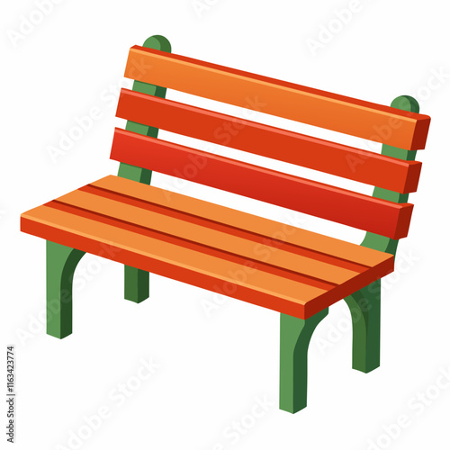 Minimalist Flat Vector Silhouette Icon of a Bench - Isolated Design