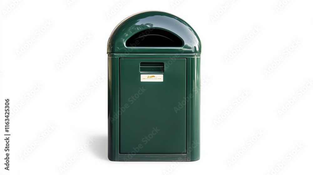 Green waste bin on white isolated background Green waste bin on white isolated background