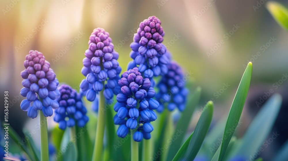 A Bouquet of Blue and Purple Grape Hyacinths A Bouquet of Blue and Purple Grape Hyacinths