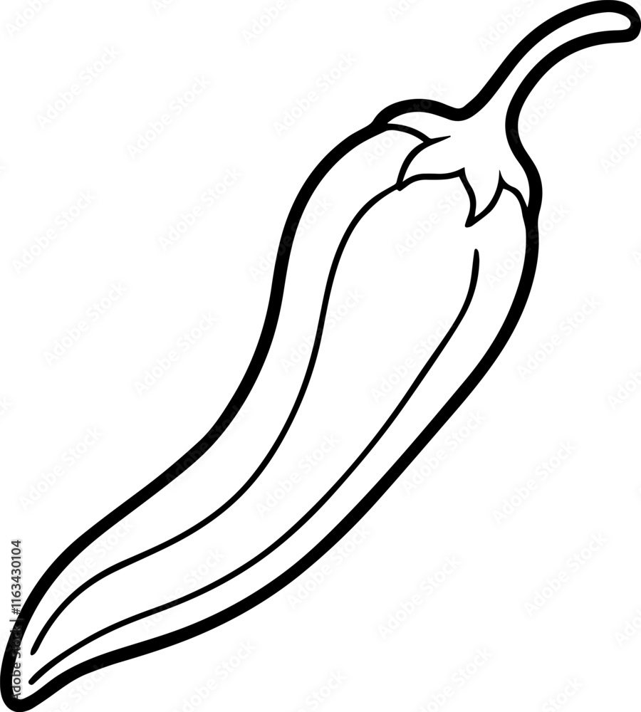 chili pepper outline vector illustration chili pepper outline vector illustration