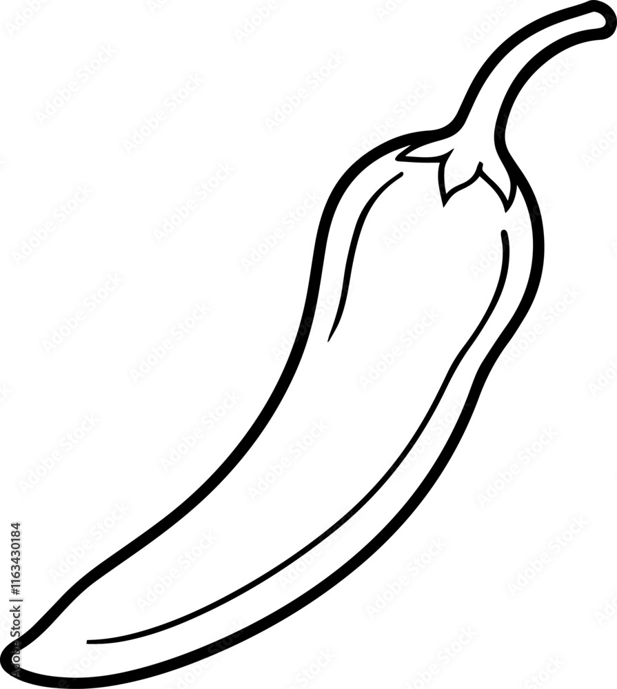 chili pepper outline vector illustration chili pepper outline vector illustration