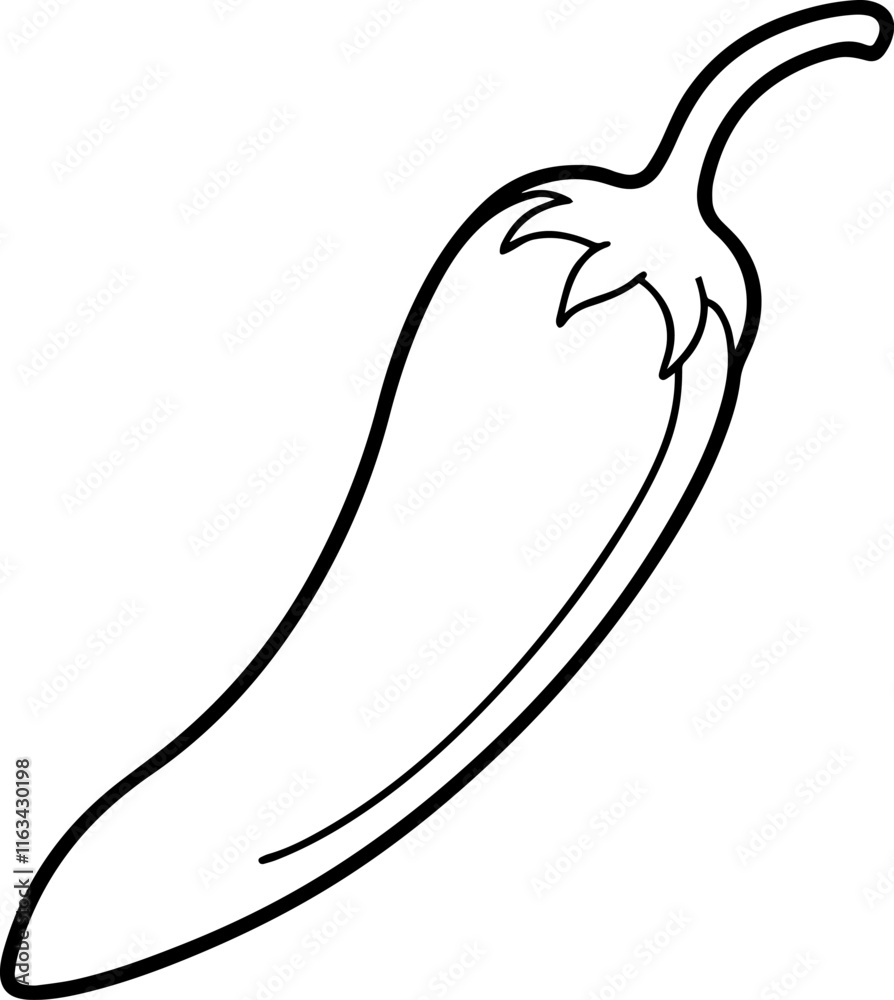 chili pepper outline vector illustration chili pepper outline vector illustration