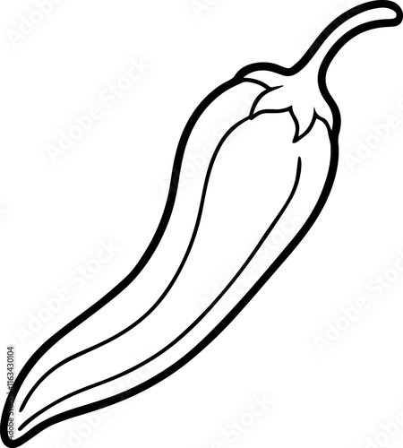 chili pepper outline vector illustration