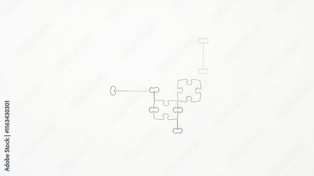 Fototapeta premium Interconnected Puzzle Pieces Representing Collaboration and Problem Solving