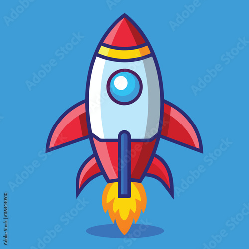 Cartoon Rocket Clipart in Vibrant Vector Illustration Style set