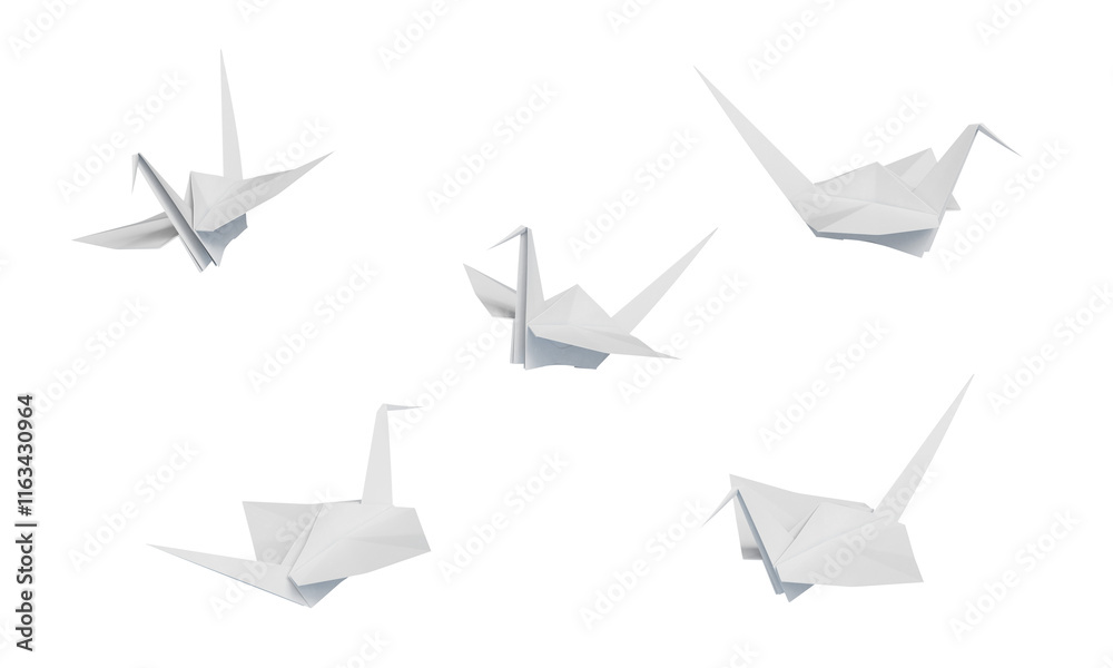 흰색 종이 학 White Paper Crane Bird 흰색 종이 학 White Paper Crane Bird