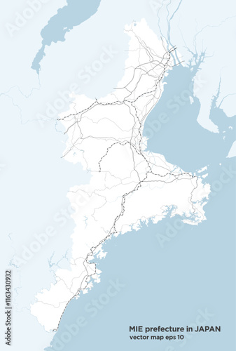 日本の三重県のシンプルな緑色のロードマップ