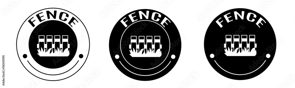 Black and white illustration of fence icon in flat. Stock vector. Black and white illustration of fence icon in flat. Stock vector.