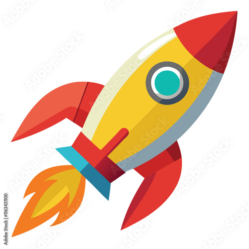 Cartoon Rocket Clipart in Vibrant Vector Illustration Style set