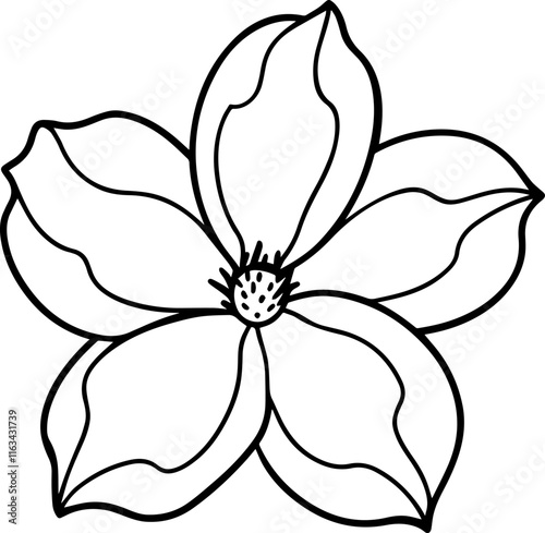 dogwood flower outline vector illustration