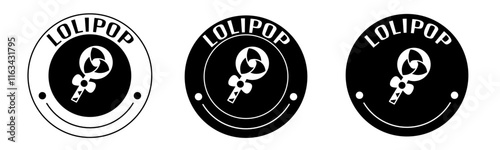 Black and white illustration of lolipop icon in flat. Stock vector.