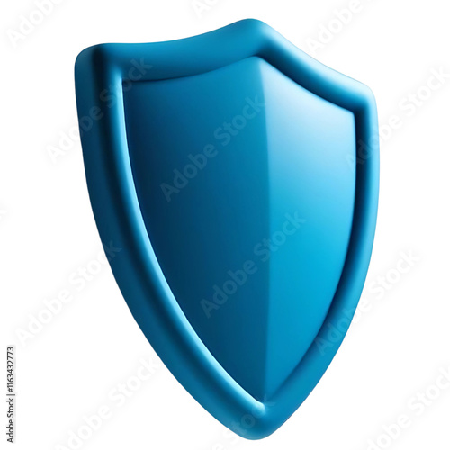 Shield depicting protection. shield 3d icon. Protection, defense and security concept symbol. blue shield on isolated on transparent background cut out