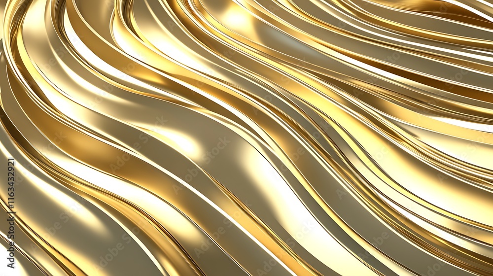 Abstract Golden Waves Flowing Design Abstract Golden Waves Flowing Design