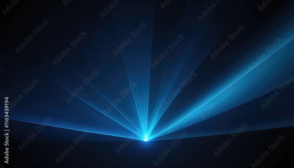 Obraz premium Realistic glowing spotlights on a dark blue background Vector backdrop illustration 10