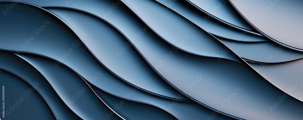 Brushed abstract background idea. Abstract blue wave patterns showcasing smooth curves and dynamic movement.