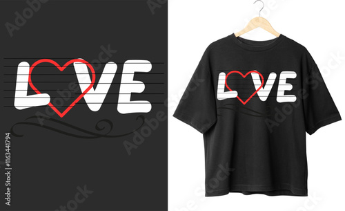 T-shirt with the mind of LOVE, Minimalist LOVE Statement T-Shirt. photo