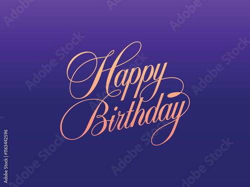 Wallpaper Mural Beautiful luxury Happy Birthday text on blue gradient background vector template Torontodigital.ca