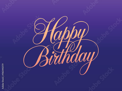 Wallpaper Mural Beautiful luxury Happy Birthday text on blue gradient background vector template Torontodigital.ca