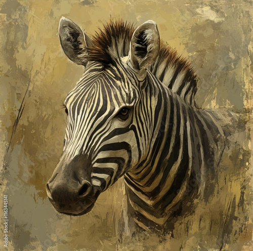 vector style image of a zebra photo