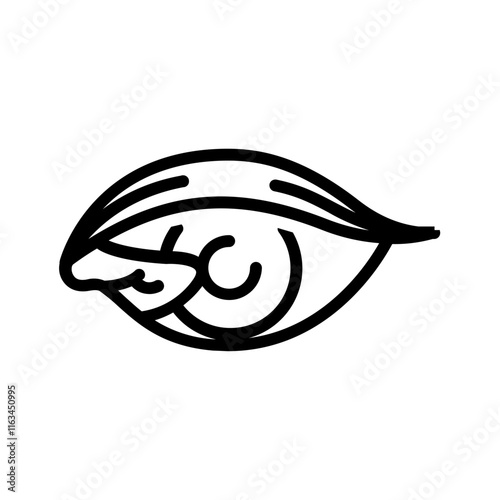 Vector black line icon for Pterygium