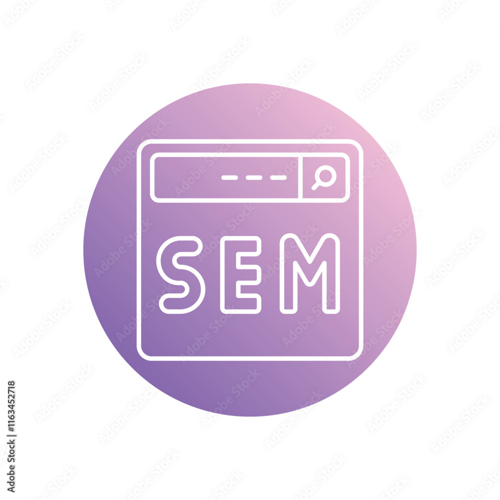 Sem icon isolated on a white background. Vector illustration. Sem icon isolated on a white background. Vector illustration.