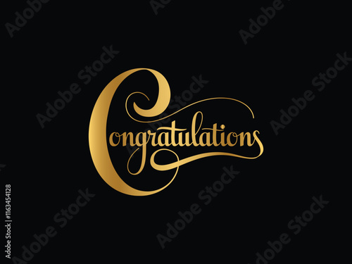 beautiful golden congratulations lettering, outstanding gold congratulations text, professional gold congratulations wording