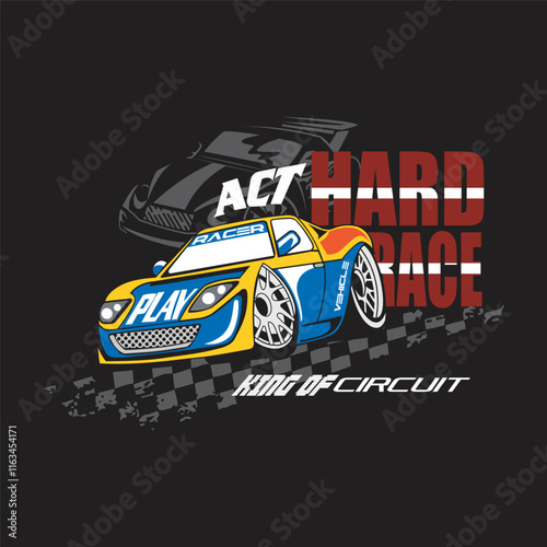 act hard race design typography vector illustration