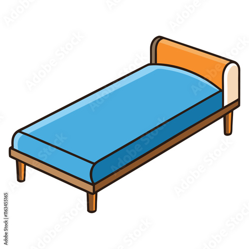 Bed flat style vector isolated illustration white background