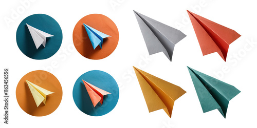 Free Download Colorful Paper Airplanes on Circular Backgrounds - GFXLoad