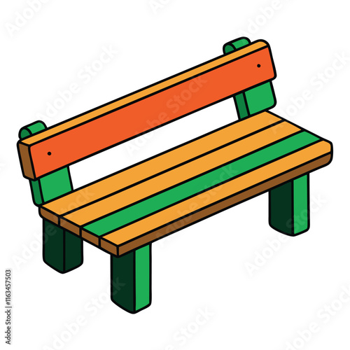 Bench flat style vector isolated illustration white background