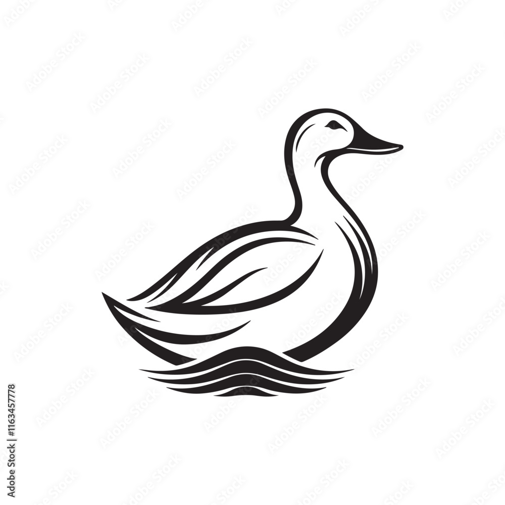 flying duck silhouette vector line art design flying duck silhouette vector line art design