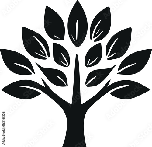 Elegant Tree with Leaves Vector, EPS Template for Stunning Nature Designs