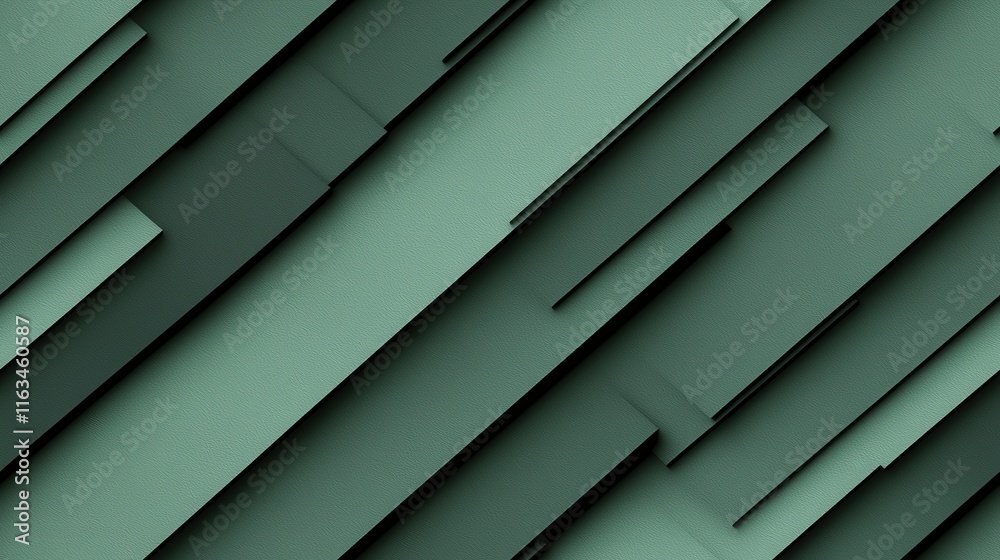 Modern geometric green abstract background with overlapping layers Modern geometric green abstract background with overlapping layers