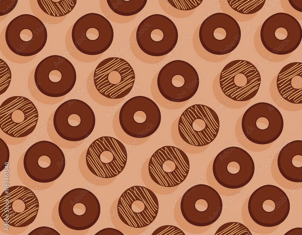 Obraz premium 茶色いドーナツのイラスト