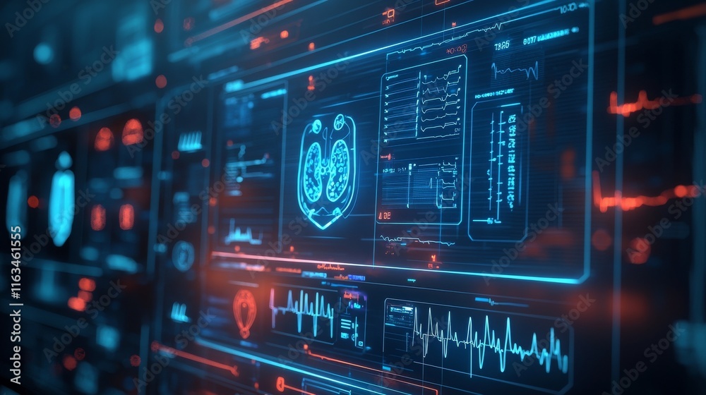 Holographic Medical Data Interface Display Holographic Medical Data Interface Display