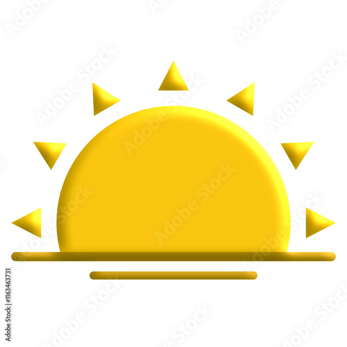 3D Sun Rise Design Icon