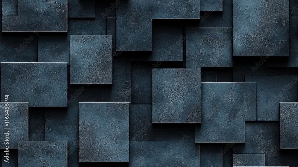 Abstract geometric pattern of overlapping dark metal panels Abstract geometric pattern of overlapping dark metal panels