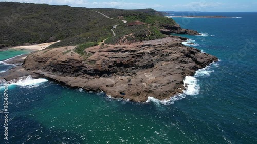 Bongon Head And Beach In New South Wales, Australia - Aerial Shot photo