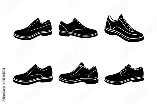 Stylish Black Shoe Silhouettes for Design Inspiration