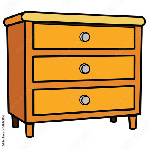 chest of drawers flat style vector isolated illustration white background