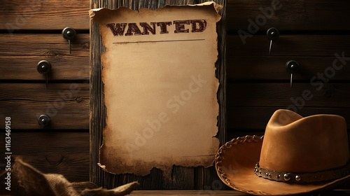 Wood sign, cartoon western wanted board, vector wild west poster. Wanted dead or alive reward sign on wooden signboard with cowboy hat and blank paper on nails, Texas or Arizona western old board