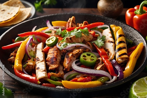 Sizzling Fajitas with Grilled Chicken and Vegetables photo