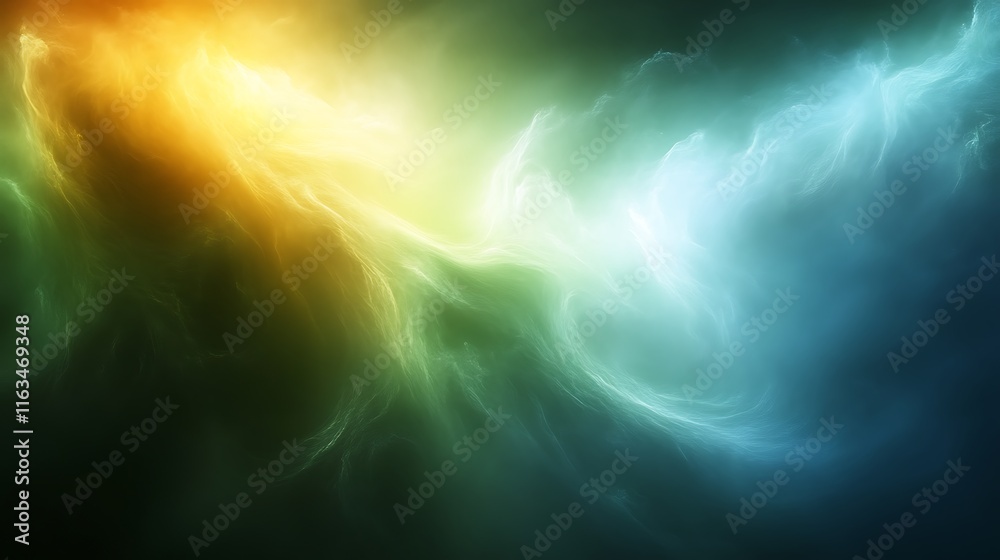 Abstract swirling nebula cosmic energy glows