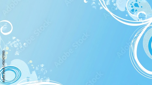 Wallpaper Mural Abstract Blue Background With White Swirls And Circles Torontodigital.ca