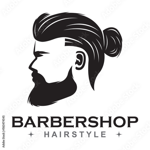 vintage barber shop logo vector icon design photo