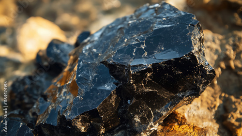 Pristine Shilajit: Detailed View of Nature's Healing Resin in the Sun


