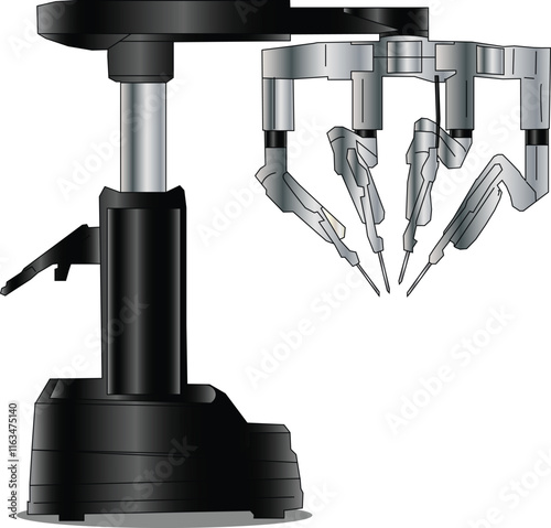 Illustration of advanced robotic surgery technology that can help doctors perform surgery.