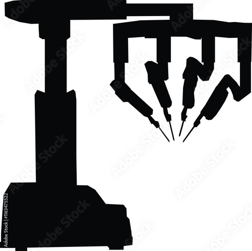 silhouette, Illustration of advanced robotic surgery technology that can help doctors perform surgery.
